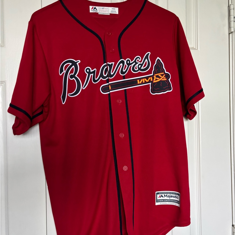 Majestic Atlanta Braves M Red Jersey